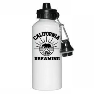 California Dreaming California State Flag Bear Gift Cool Beach Cute Gift Aluminum Water Bottle