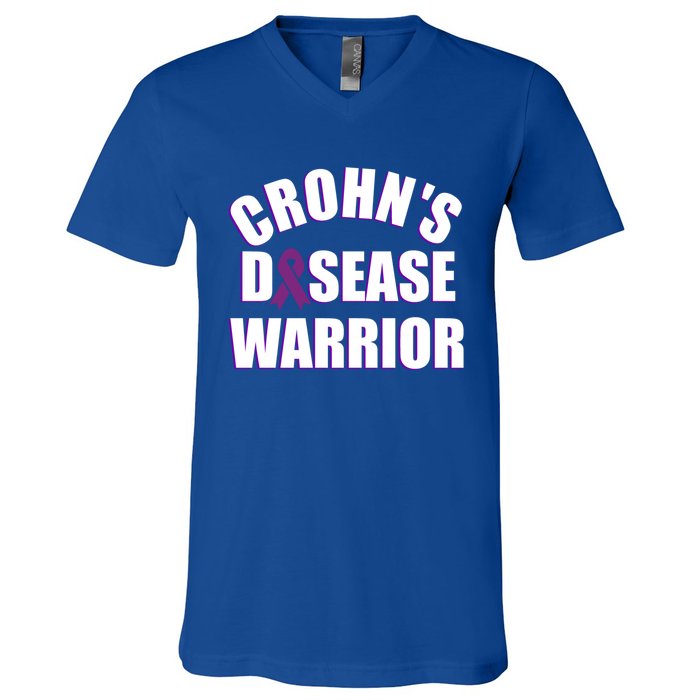 Crohn's Disease Colitis Warrior Survivor Colon Cancer Gift V-Neck T-Shirt