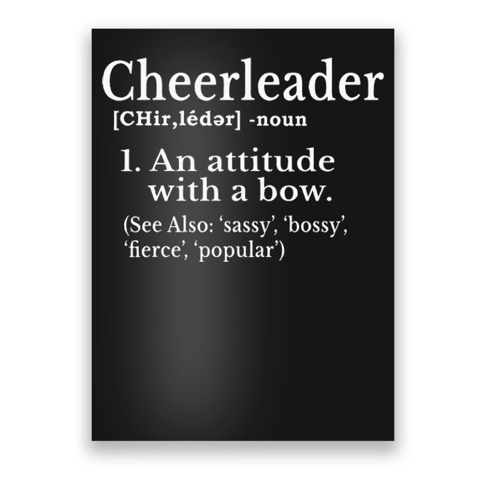 Cheerleader Definition Cheer Flyer Gifts Cheerleaders Poster