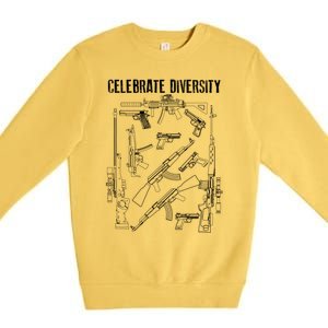 Celebrate Diversity Cute Black Firearm Owners Funny Gift Meaningful Gift Premium Crewneck Sweatshirt