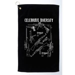 Celebrate Diversity Cute Black Firearm Owners Funny Gift Meaningful Gift Platinum Collection Golf Towel