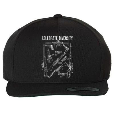 Celebrate Diversity Cute Black Firearm Owners Funny Gift Meaningful Gift Wool Snapback Cap