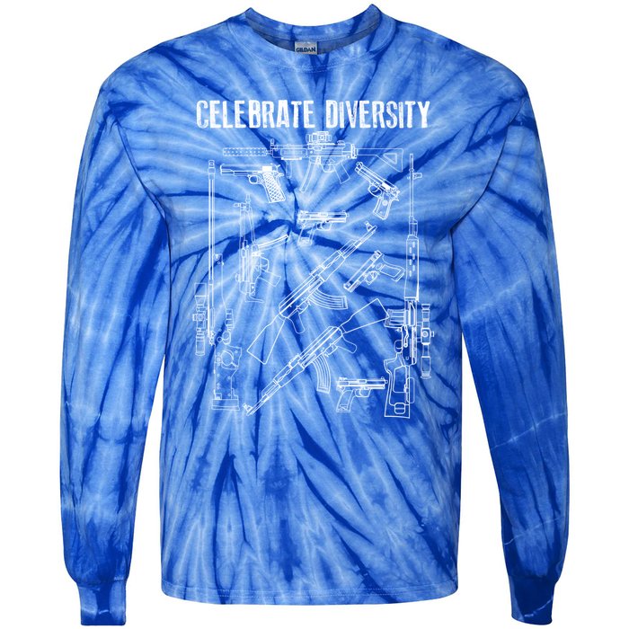 Celebrate Diversity Cute Black Firearm Owners Funny Gift Meaningful Gift Tie-Dye Long Sleeve Shirt