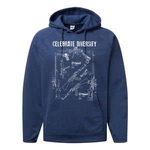 Celebrate Diversity Cute Black Firearm Owners Funny Gift Meaningful Gift Performance Fleece Hoodie