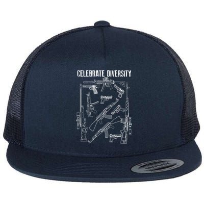 Celebrate Diversity Cute Black Firearm Owners Funny Gift Meaningful Gift Flat Bill Trucker Hat