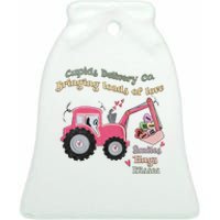 Cupid's Delivery Co Brings Loads Of Love Valentine's Day Excavator Ceramic Bell Ornament