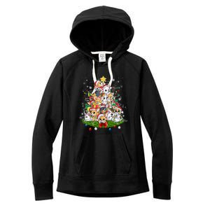 Chihuahua Dog Christmas Tree Lights Funny Xmas Dog Lover Gift Women's Fleece Hoodie