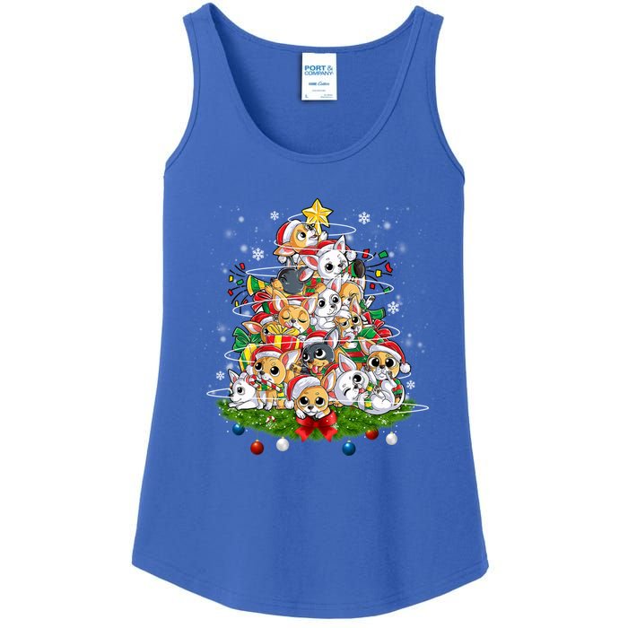 Chihuahua Dog Christmas Tree Lights Funny Xmas Dog Lover Gift Ladies Essential Tank