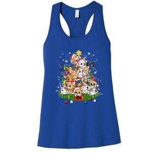 Chihuahua Dog Christmas Tree Lights Funny Xmas Dog Lover Gift Women's Racerback Tank