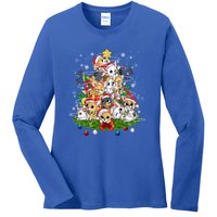 Chihuahua Dog Christmas Tree Lights Funny Xmas Dog Lover Gift Ladies Long Sleeve Shirt