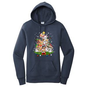 Chihuahua Dog Christmas Tree Lights Funny Xmas Dog Lover Gift Women's Pullover Hoodie