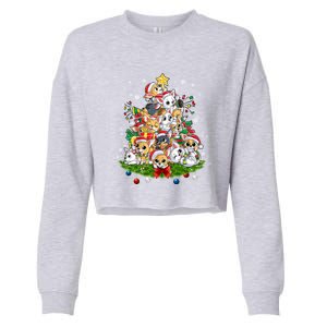 Chihuahua Dog Christmas Tree Lights Funny Xmas Dog Lover Gift Cropped Pullover Crew