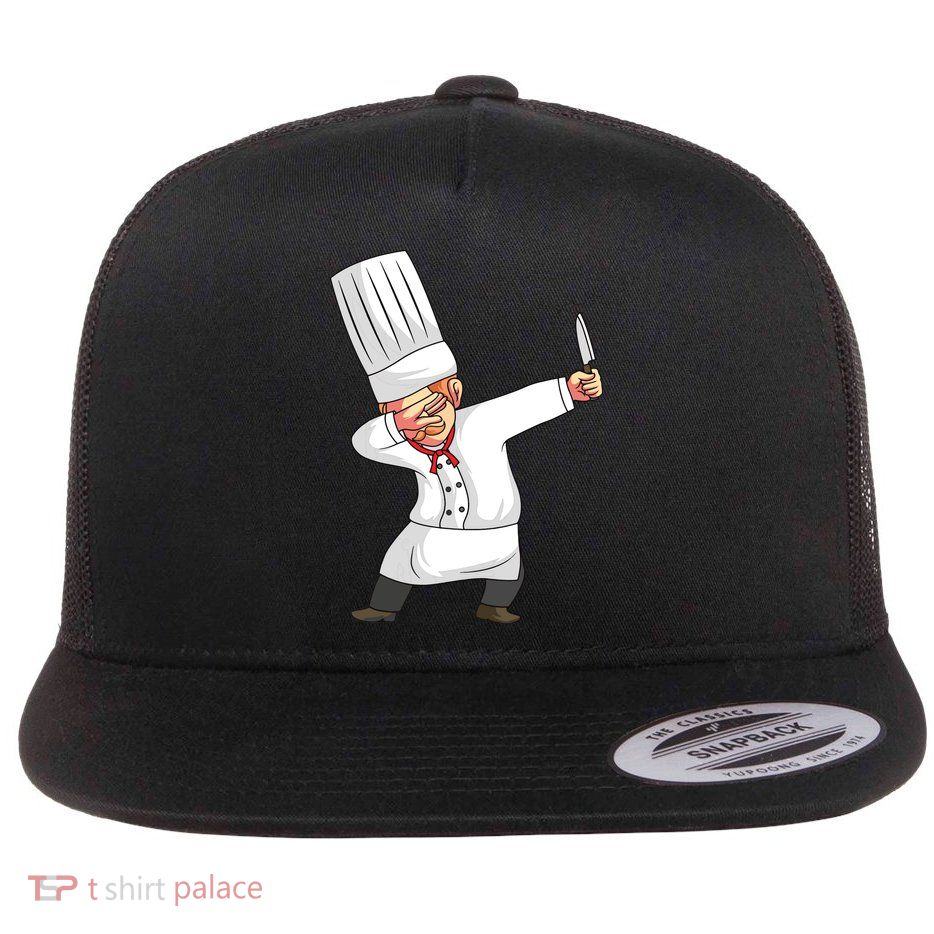 Chef Dabbing Chief Cook Culinary Sous Chef Cuisine Kitchen Flat Bill Trucker Hat