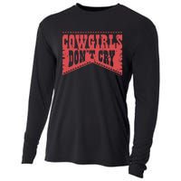 Cowgirl Dont Cry Vintage Western Country Cow Girl Cooling Performance Long Sleeve Crew