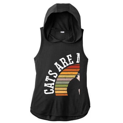 Cat Daddy Catfather Distressed Gift Ladies PosiCharge Tri-Blend Wicking Draft Hoodie Tank