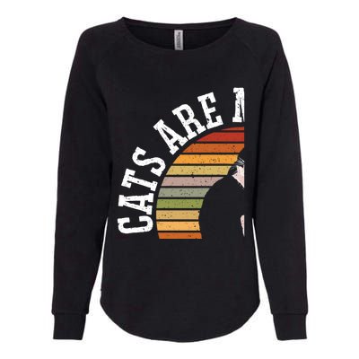 Cat Daddy Catfather Distressed Gift Womens California Wash Sweatshirt