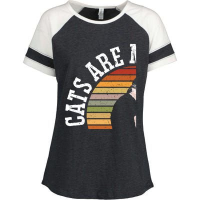 Cat Daddy Catfather Distressed Gift Enza Ladies Jersey Colorblock Tee