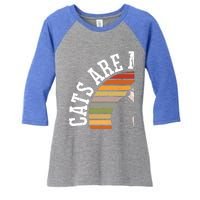 Cat Daddy Catfather Distressed Gift Women's Tri-Blend 3/4-Sleeve Raglan Shirt