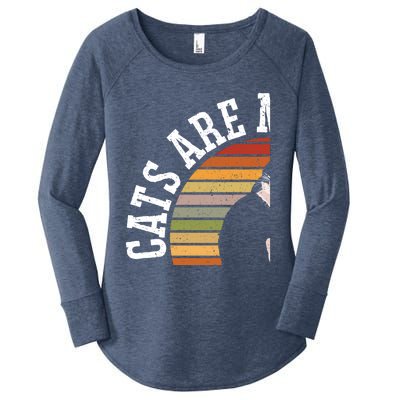 Cat Daddy Catfather Distressed Gift Women's Perfect Tri Tunic Long Sleeve Shirt