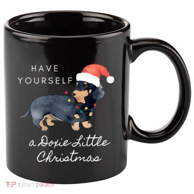 Cute Dachshund Christmas Sweater Doxie Christmas Sweater Gift 11oz C Handle Ceramic Mug