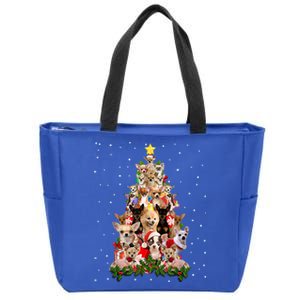 Chihuahua Dog Christmas Tree Lights Funny Xmas Dog Lover Great Gift Zip Tote Bag