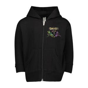 Colorful Dragonflies Toddler Zip Fleece Hoodie