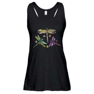 Colorful Dragonflies Ladies Essential Flowy Tank