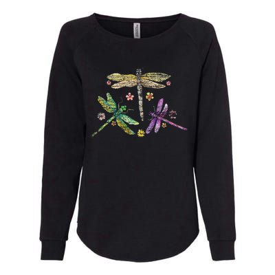 Colorful Dragonflies Womens California Wash Sweatshirt