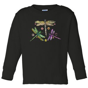 Colorful Dragonflies Toddler Long Sleeve Shirt