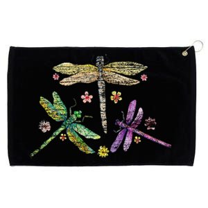 Colorful Dragonflies Grommeted Golf Towel