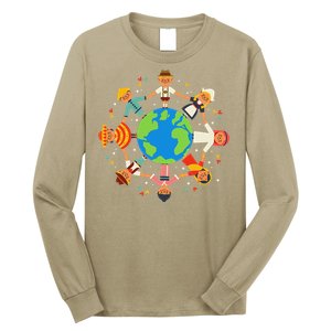 Cultural Diversity Children Around The World Earth Day Copy Long Sleeve Shirt