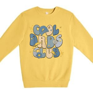 Cool Dads Club Groovy Retro Funny Fathers Day New Dad Premium Crewneck Sweatshirt