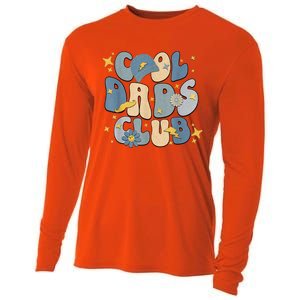 Cool Dads Club Groovy Retro Funny Fathers Day New Dad Cooling Performance Long Sleeve Crew