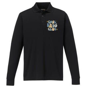 Cool Dads Club Groovy Retro Funny Fathers Day New Dad Performance Long Sleeve Polo