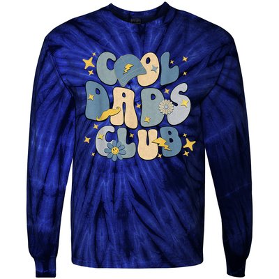 Cool Dads Club Groovy Retro Funny Fathers Day New Dad Tie-Dye Long Sleeve Shirt