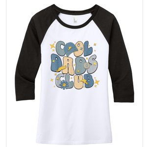 Cool Dads Club Groovy Retro Funny Fathers Day New Dad Women's Tri-Blend 3/4-Sleeve Raglan Shirt