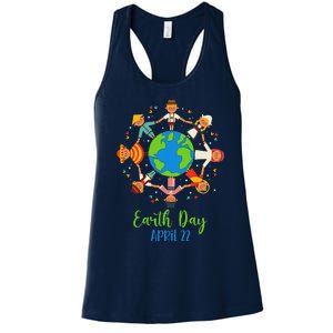 Cultural Diversity Children Around The World Earth Day Women's Racerback Tank