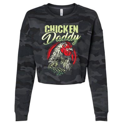 Chicken Daddy Chicken Dad Farmer Poultry Farmer Cropped Pullover Crew