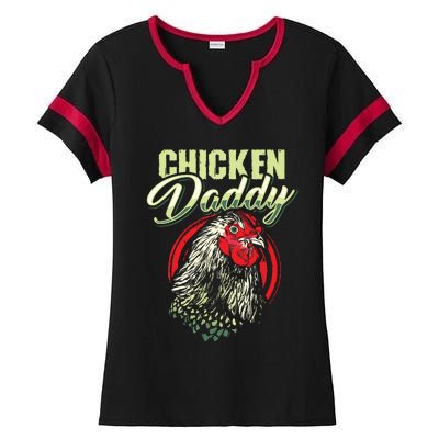 Chicken Daddy Chicken Dad Farmer Poultry Farmer Ladies Halftime Notch Neck Tee