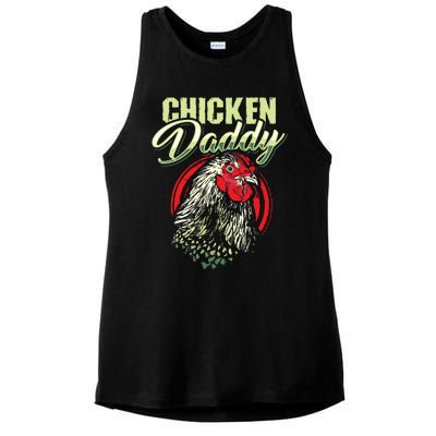 Chicken Daddy Chicken Dad Farmer Poultry Farmer Ladies PosiCharge Tri-Blend Wicking Tank