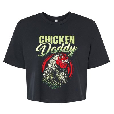 Chicken Daddy Chicken Dad Farmer Poultry Farmer Bella+Canvas Jersey Crop Tee