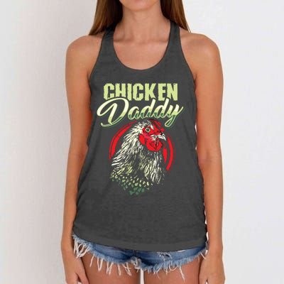 Chicken Daddy Chicken Dad Farmer Poultry Farmer Women's Knotted Racerback Tank