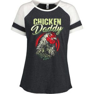 Chicken Daddy Chicken Dad Farmer Poultry Farmer Enza Ladies Jersey Colorblock Tee