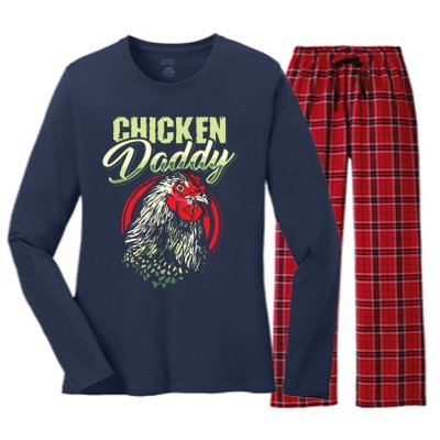 Chicken Daddy Chicken Dad Farmer Poultry Farmer Women's Long Sleeve Flannel Pajama Set 