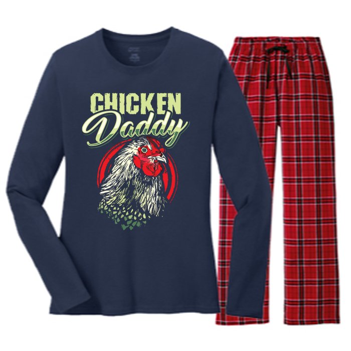 Chicken Daddy Chicken Dad Farmer Poultry Farmer Women's Long Sleeve Flannel Pajama Set 