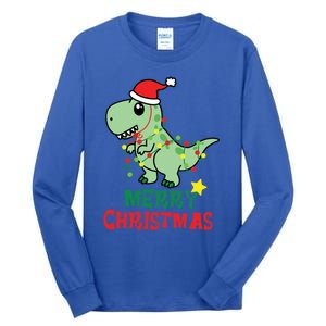 Cute Dinosaur Christmas Tree Rex Gift Tall Long Sleeve T-Shirt