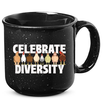 Celebrate Diversity Chicken Lover Farmyard Animal Lover 15oz Campfire Ceramic Mug