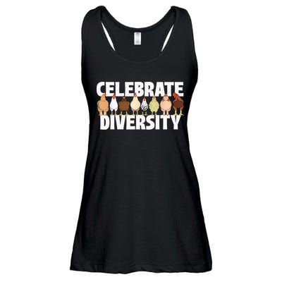 Celebrate Diversity Chicken Lover Farmyard Animal Lover Ladies Essential Flowy Tank
