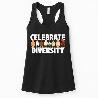 Celebrate Diversity Chicken Lover Farmyard Animal Lover Womens Tank Top