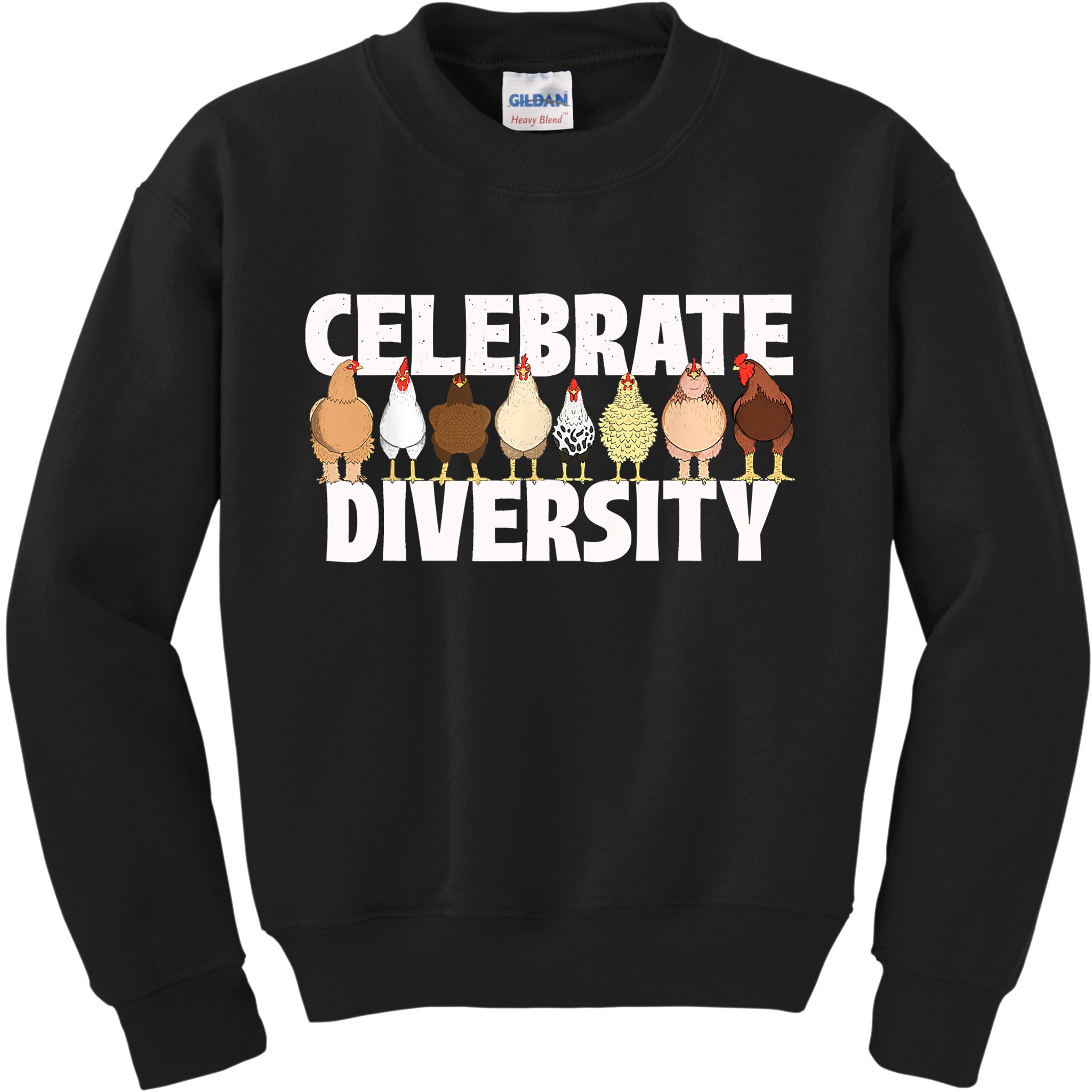 Celebrate Diversity Chicken Lover Farmyard Animal Lover Kids Sweatshirt